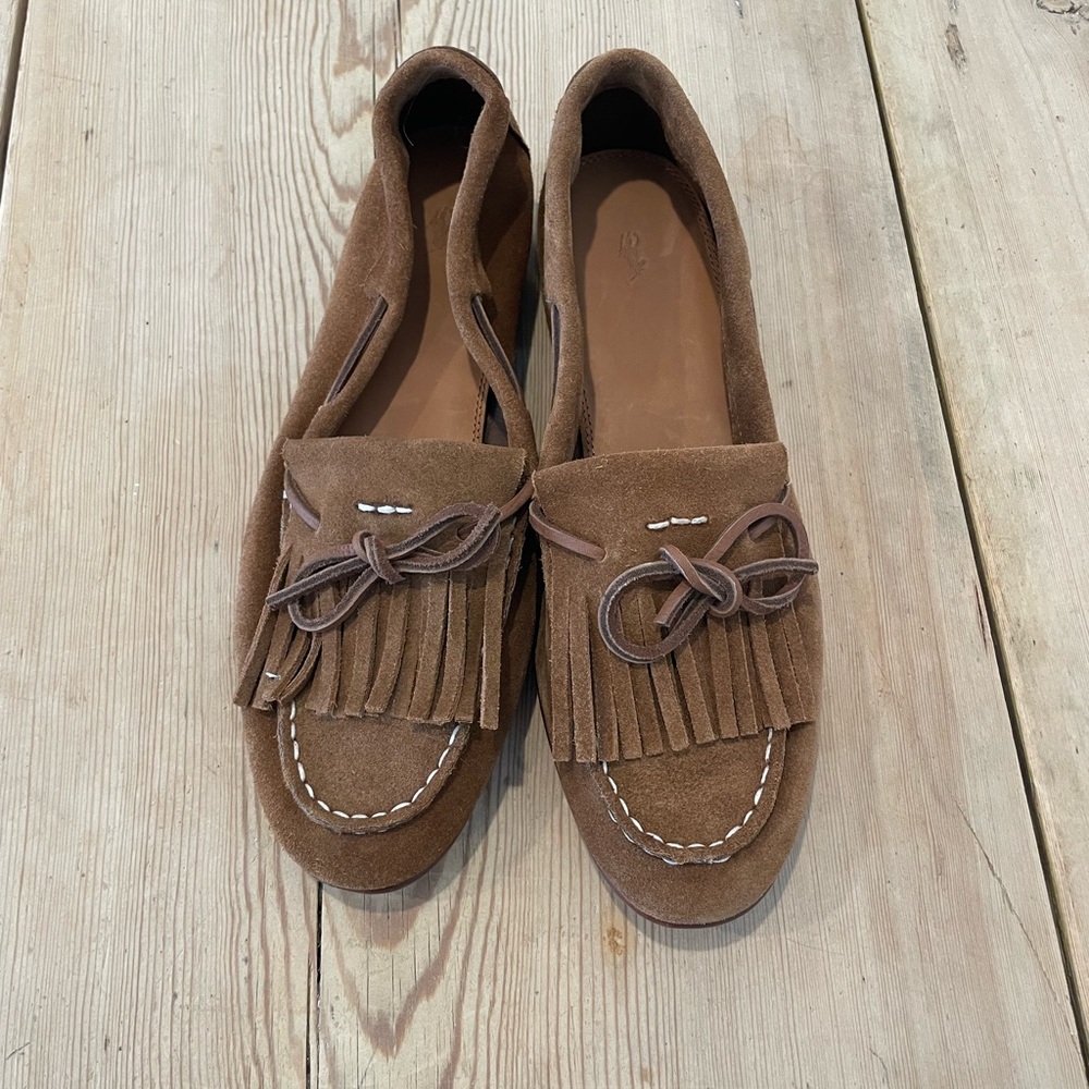 2024 NWOB polo ralph Lauren fringed suede loafer